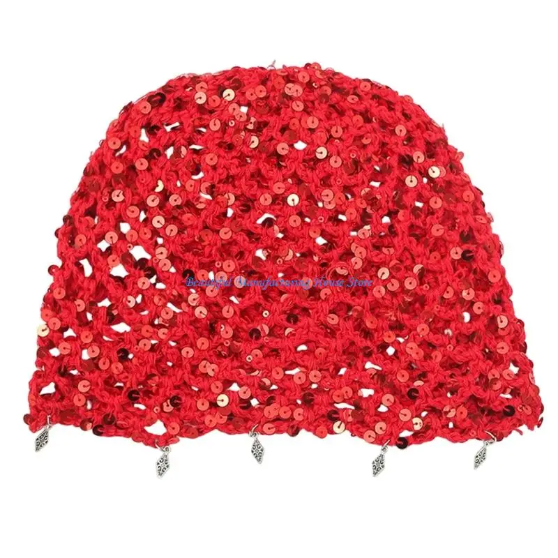 E56A Soft Crochet Cap with Openwork Detail Outdoor Hat for Daily Wear Travel