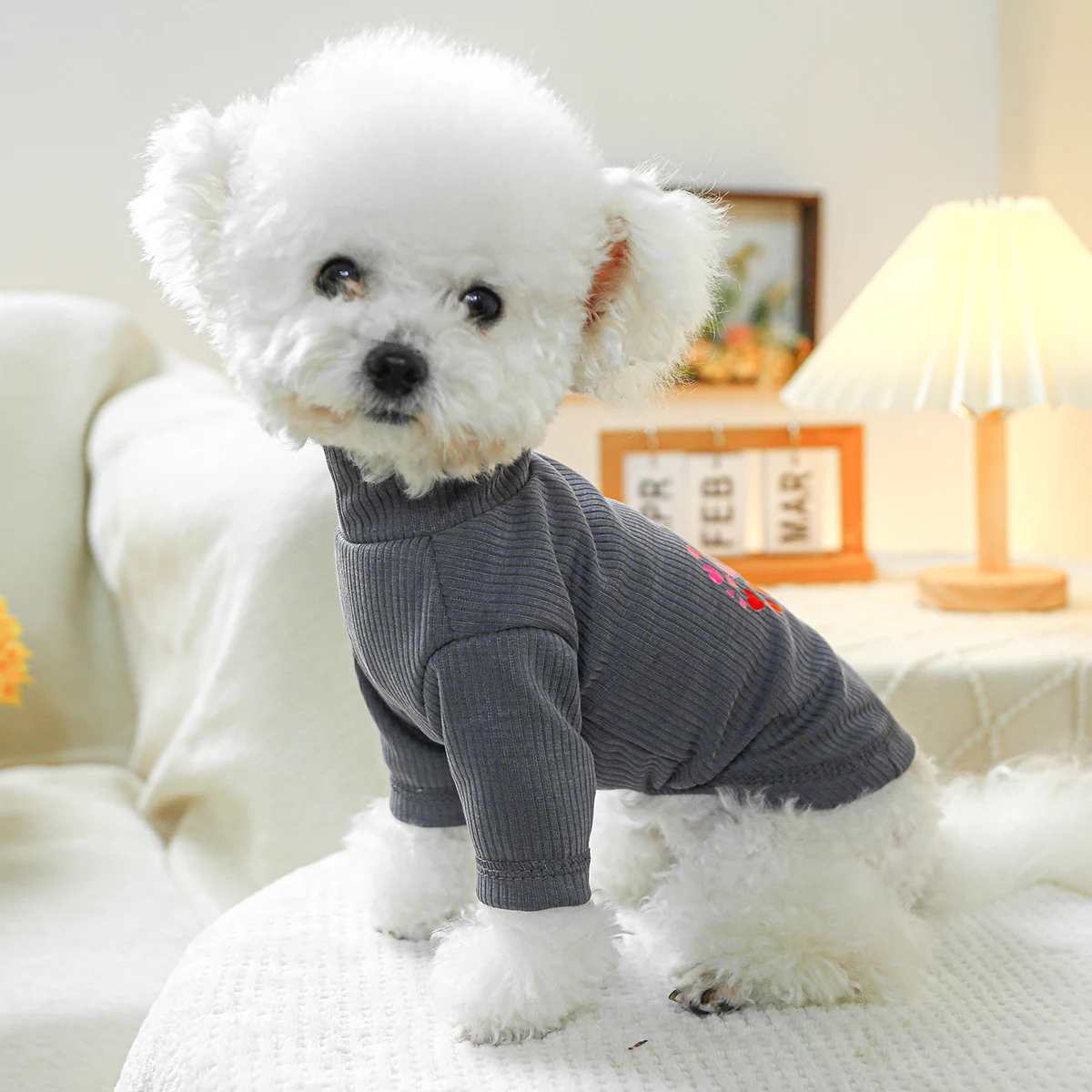 1PC Pet Clothing Dog Love Full Cat Pullover Spring and Autumn Bottom Shirt Suitable for Small and Medium sized Dogs