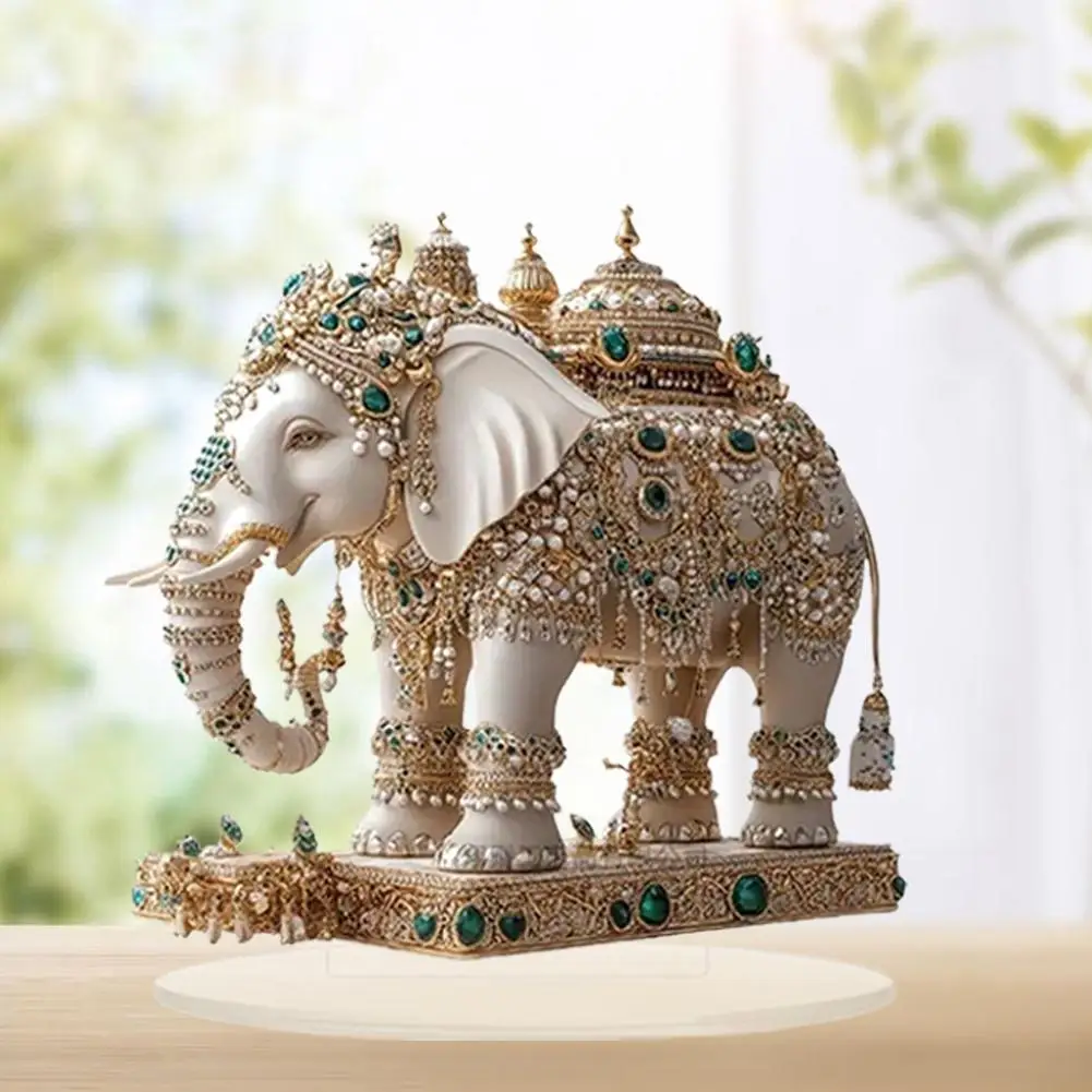 2D Acrylic Home Luxury Diamond Elephant Art Decoration High-quality Multifunctional Exquisite Elegant Elephant Desktop Ornament