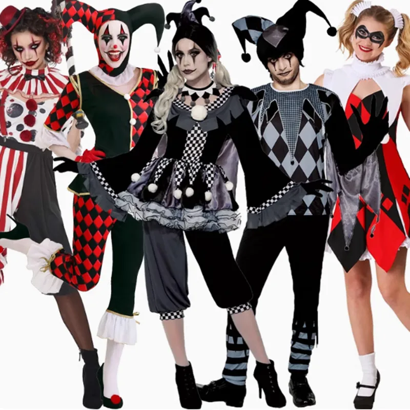 loween Cosplay Maledizione Strega Pagliaccio Scheletro Angelo Uomini adulti Donne Stage Par Gioco di ruolo Costume Fibra di poliestere