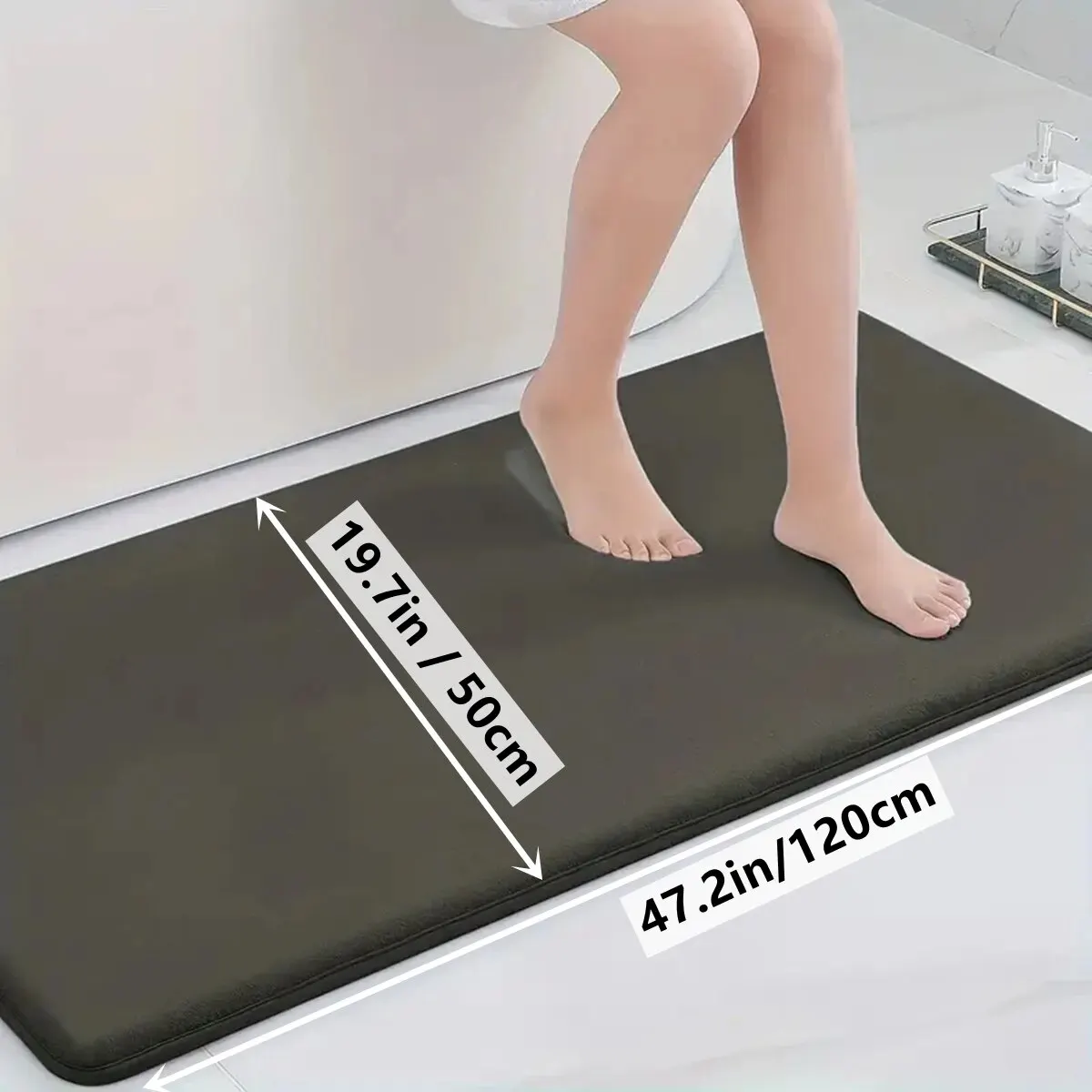 19.7x47.2in Large-sized Bathroom Anti-skid Floor Mat Bathtub Floor Mat Home Decor Anti-skid Water Absorbent Bathroom Carpet