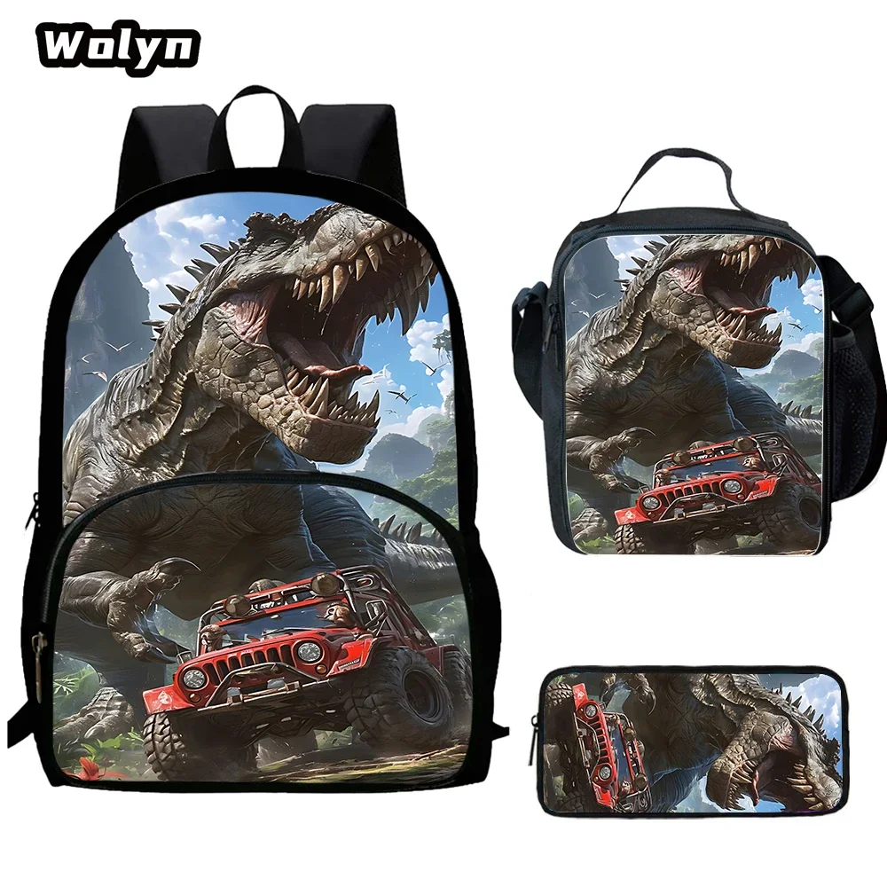 

3Pcs Set Cartoon H-Hot-W-Wheel School Backpack,Lunch Bags,Pencil Bags Anime School Bag for Boys Girls Suitable for 4-8 Years Old