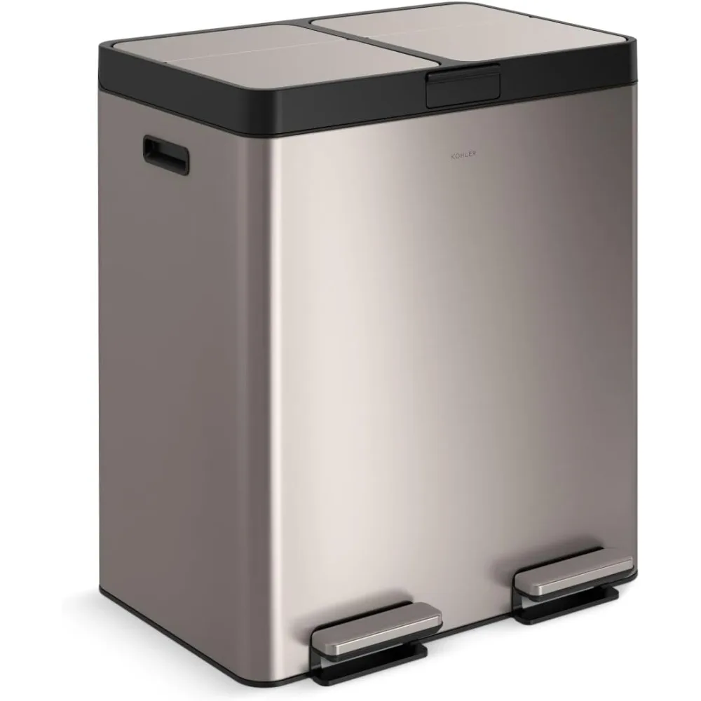 

K-23828-ST 82-Liter Stainless Steel Dual-bin Step Trash can, Stainless