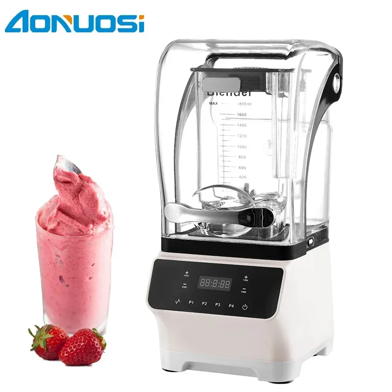 2024 High Powered professional blender strong heavy duty smoothie milkshake Commercial Blender with Sound Cover