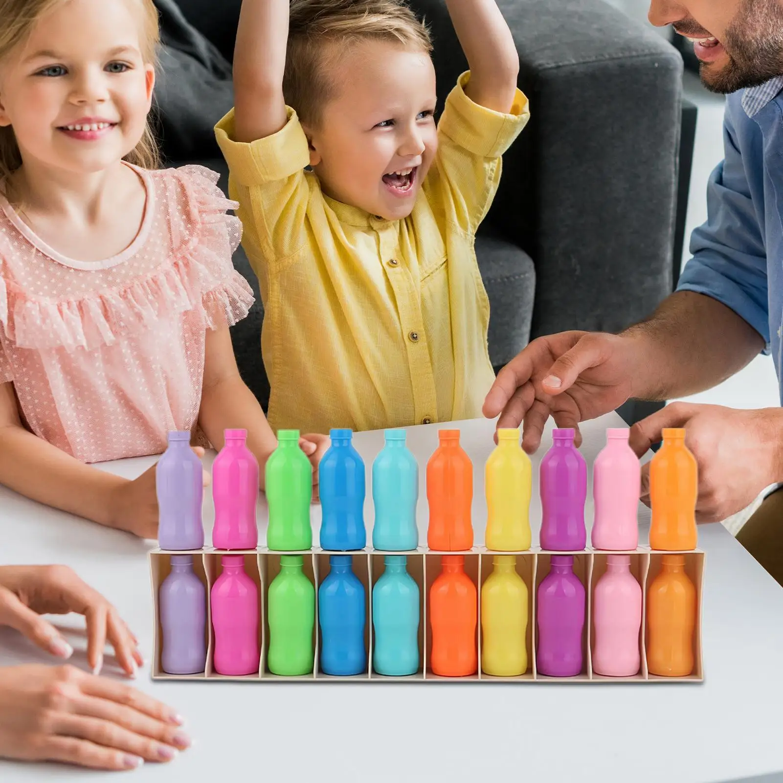 Color Matching Game Sensory Drink Color Sorter Tabletop Game Early Learning Logical Thinking Puzzle Toy For Schools Traveling