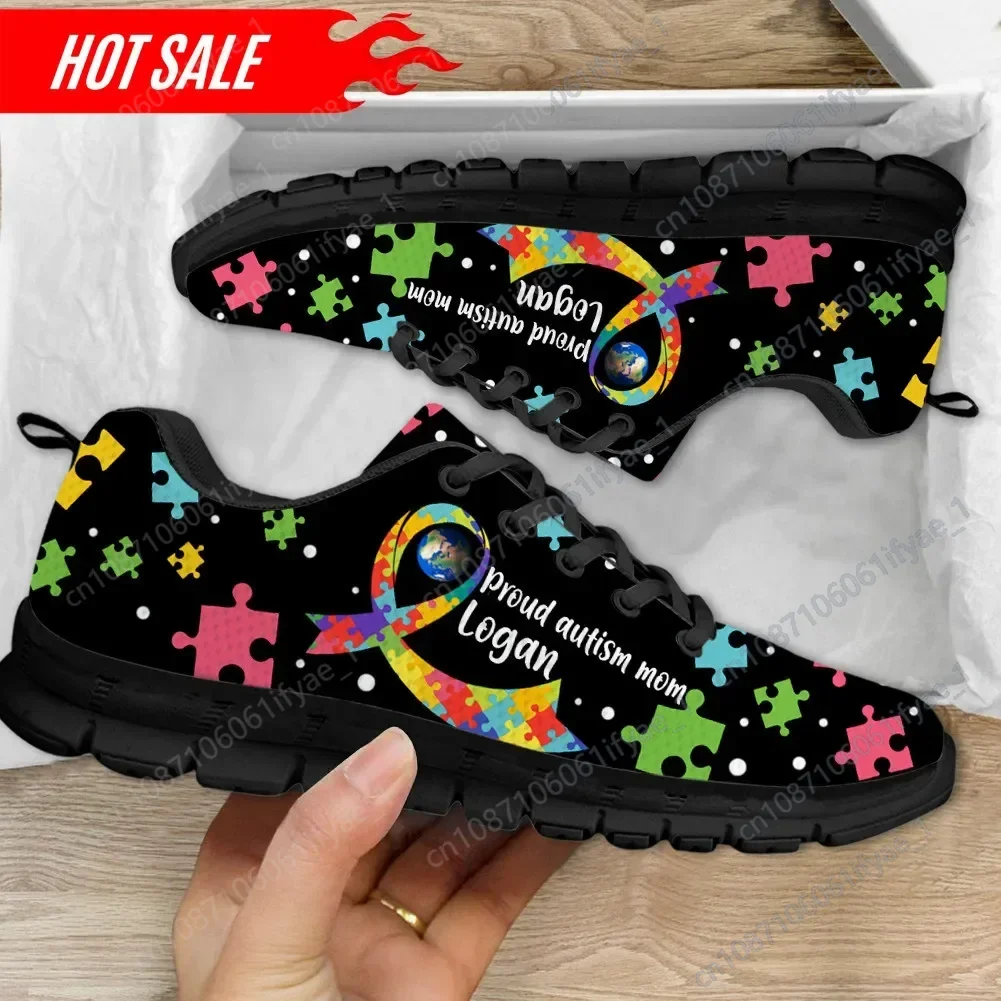 

Comfort Casual Sneakers AIDS and Autism Cancer Awareness Design Athletic Shoes Outdoor Wear-resistant Walking 2023