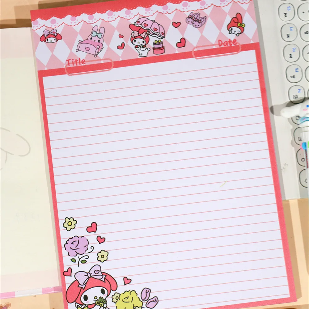 New Sanrio Cinnamoroll B5 Scribbling Pad Study Paper Can Be Torn Cartoon My Melody Kuromi Word Book Anime Pochacco Sketch Book