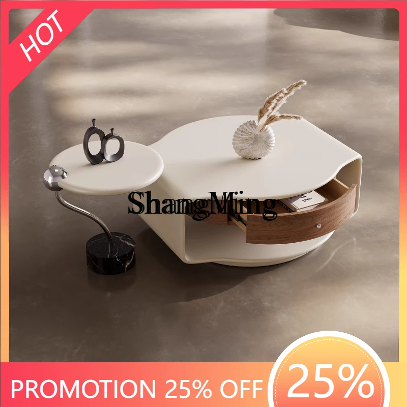 

FG good-looking creative cream wind coffee table combination new high-end round home modern simple living room