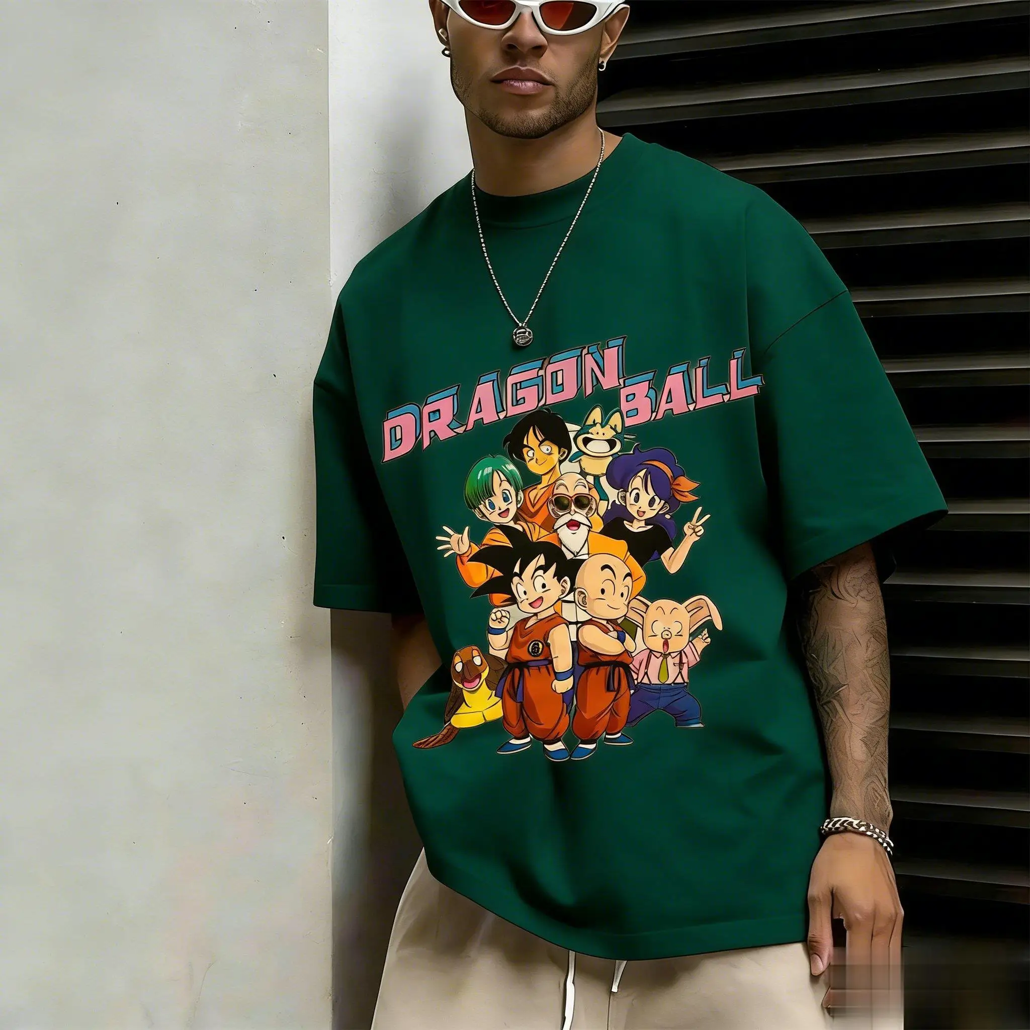 2026 Sommer Dragon Ball Retro Reine Baumwolle Fitness T-Shirt Herren Oversize Kurzarm Familien-Unisex Kinder Freizeithemd