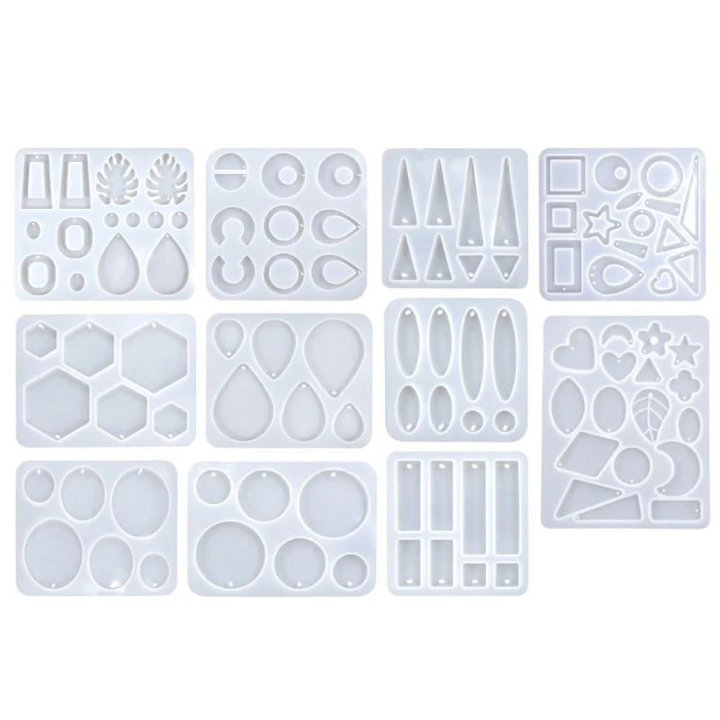 11 Different Shapes Silicone Earring Pendant Mold Unique Accessory for Crafters