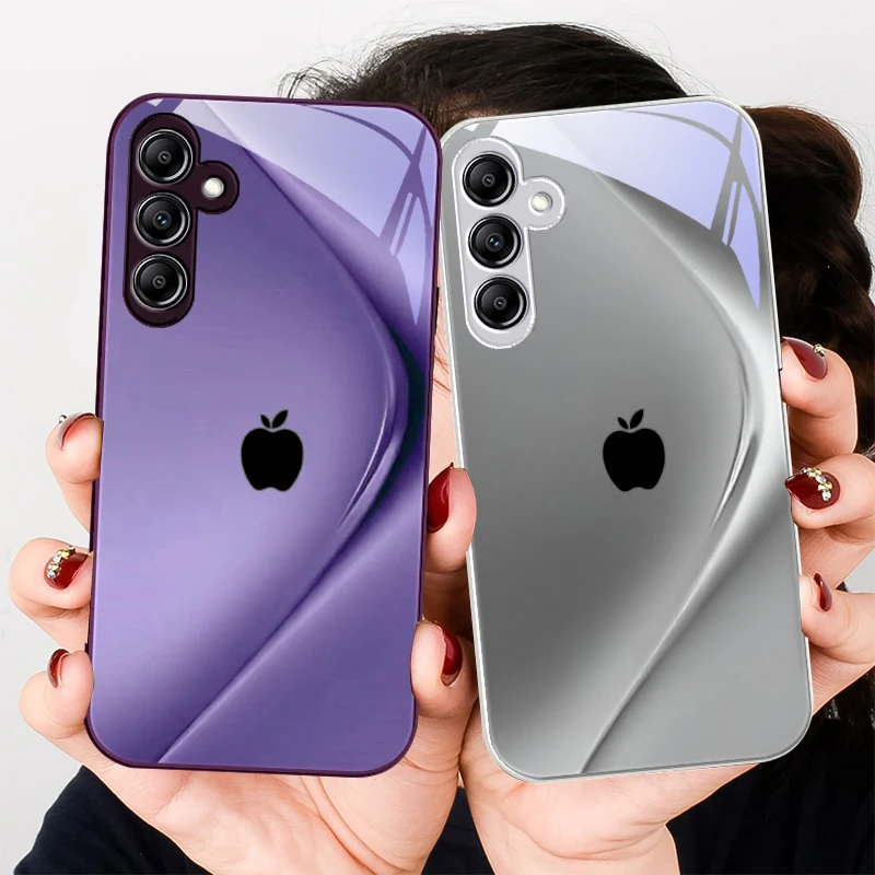 

Gradient light blue apple For Samsung A20 30 22 23 24 25 26 31 32 A33 34 35 42 50 51 52 53 54 55 56 70 71 72 73 glass phone case