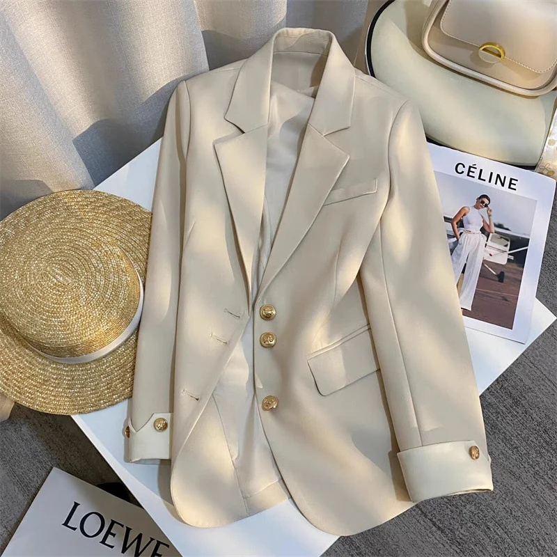 

Loose Office Blazers Jackets Female Suit Coat Ladies Outerwear Top 2025 New Korean Women Blazer Autumn Long Sleeve Casual
