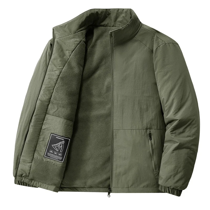 Giacca in pile da uomo piumino spesso e caldo per l'autunno e l'inverno giacca da lavoro sportiva antivento da esterno abbigliamento casual da uomo