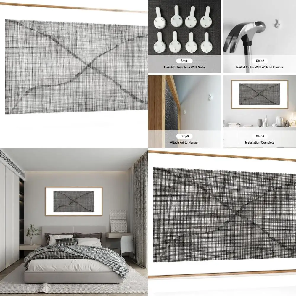 

Modern Geometric Art - Minimalist Black & White Prints for Living Spaces, 20x40