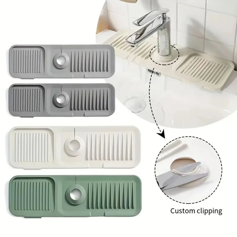 

Universal Kitchen Faucet Drain Mat Soft Adjustable Wash Table Gasket For Kitchen