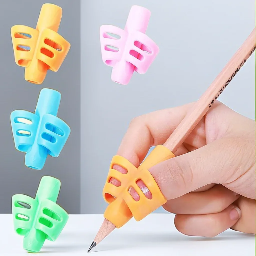 

Soft Silicone Pencil Holder Solid Color Children Writing Training Correction Device Student Stationery School Supplies Kids Gift