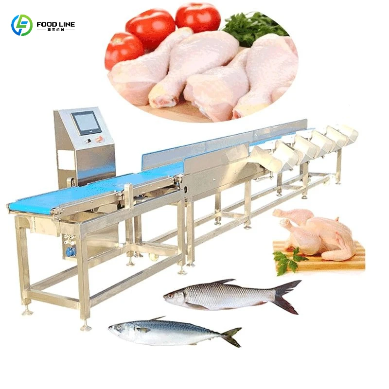 Automatic Seafood and Aquatic Chicken Fresh Food Multi-Level Weight Grading Machine for Fishery FL Customized