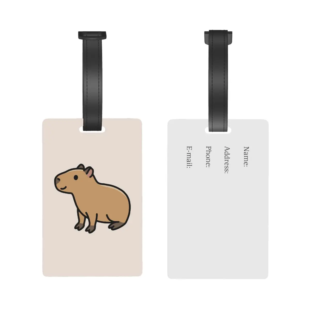 Capybara Luggage Tags Suitcase Accessories Travel PVC Fashion Baggage Boarding Tag Portable Label Holder ID Name Address