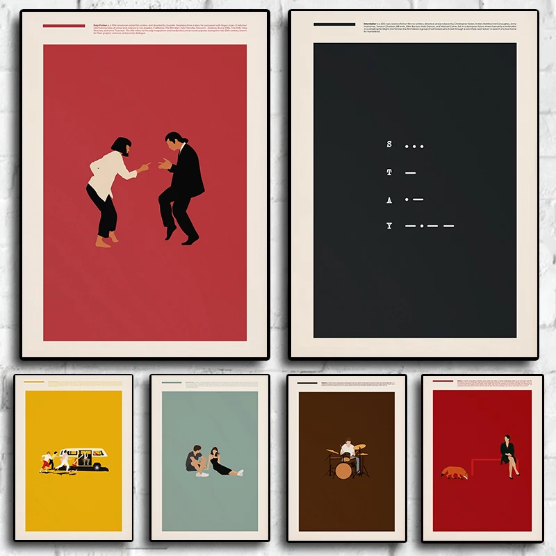 Minimalist Classic Movie Pulp Fiction,Fleabag,Whiplash Film Abstract Poster Wall Art Pictures Canvas Painting Home Dorm Decor