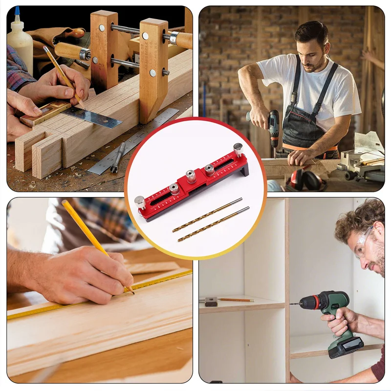 

T19C Handle Punching Positioner, Drawer Cabinet Door Handle Installation Aids Woodworking Hole Cutting Tool