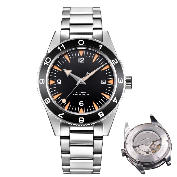 Quality assurance dive watch  stainless steel band Mens Mechanical oem automatic diver watch