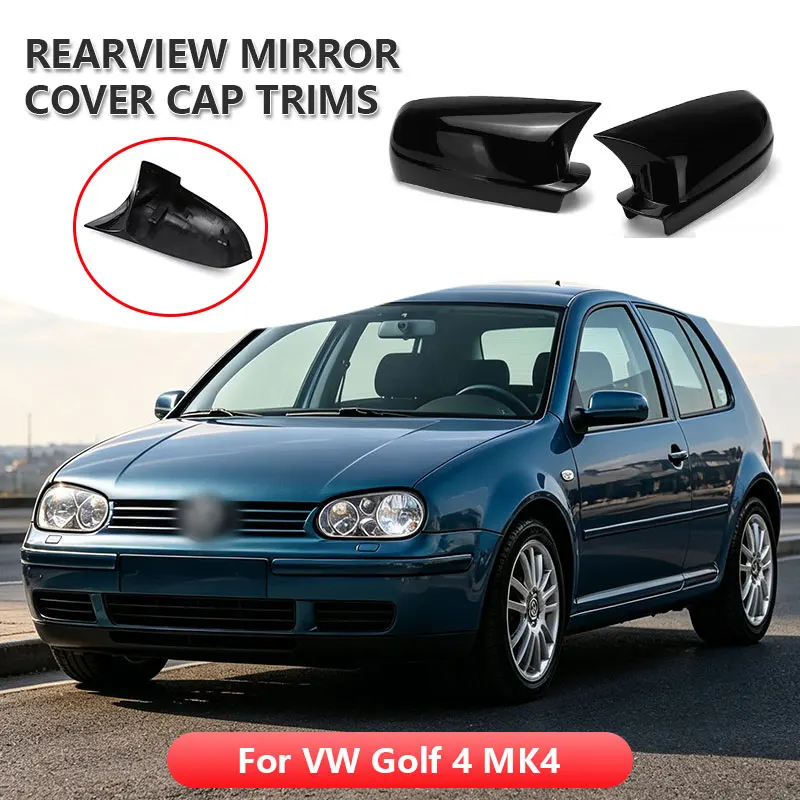 

For VW Golf 4 MK4 1998-2002 Passat B5 Jetta Car Rearview Side Mirror Cover Sticker Wing Cap Exterior Door Case Trim Carbon Auto