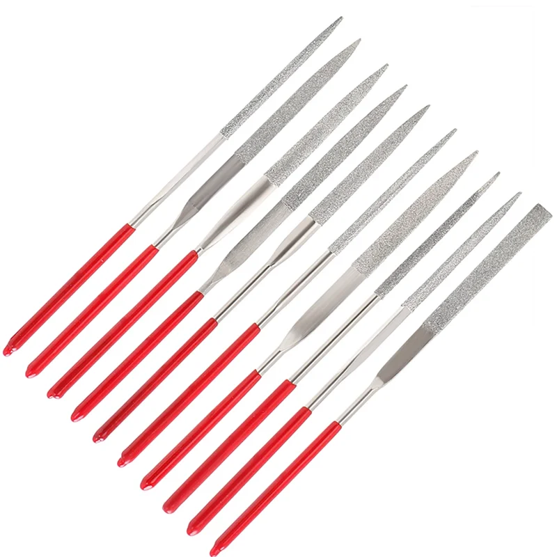 10Pcs 3x140mm Diamond File Set For Jewelry Metal Wood Ceramic Glass Stone Craft Polishing Tool New 400#
