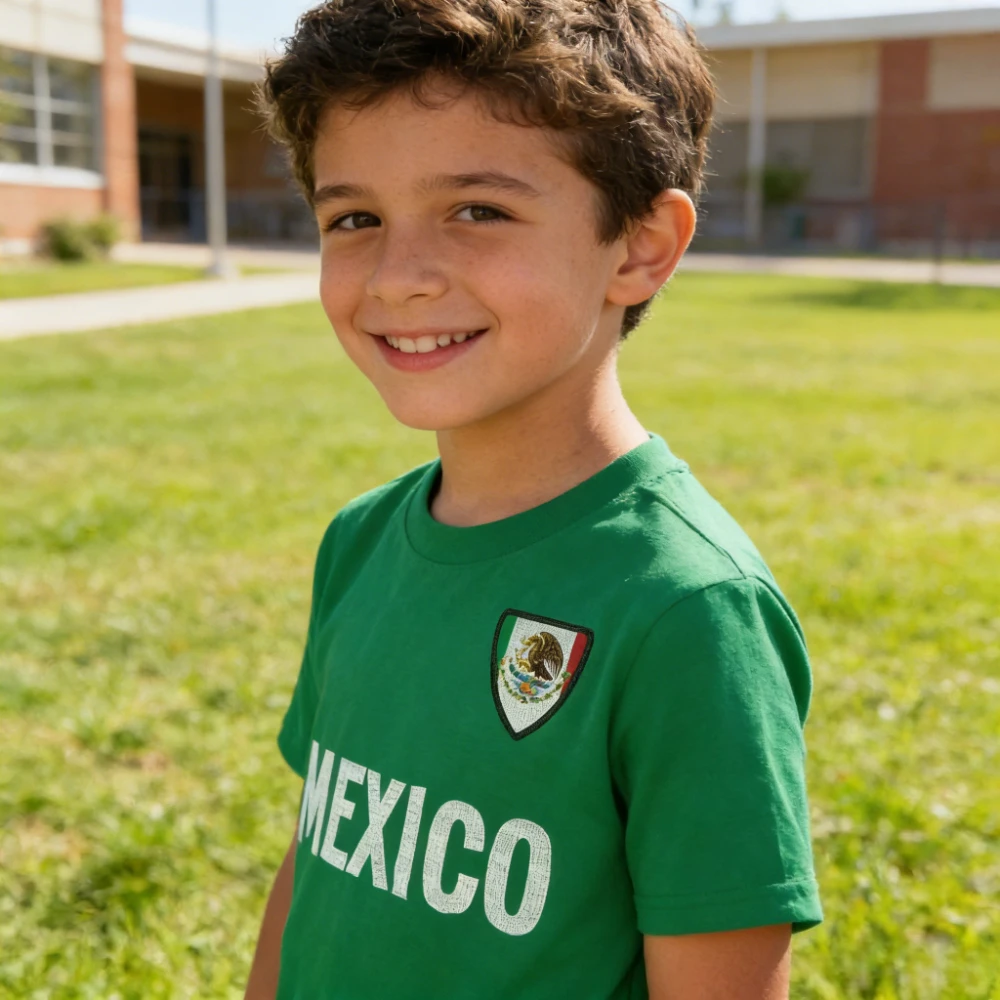 Kinder MEXIKO T-Shirt Vertragliches Design Alltag Lässiges Baumwoll-T-Shirt Jungen und Mädchen O-Ausschnitt Heißer Verkauf Tops Mexikanische Kinder T-Shirt