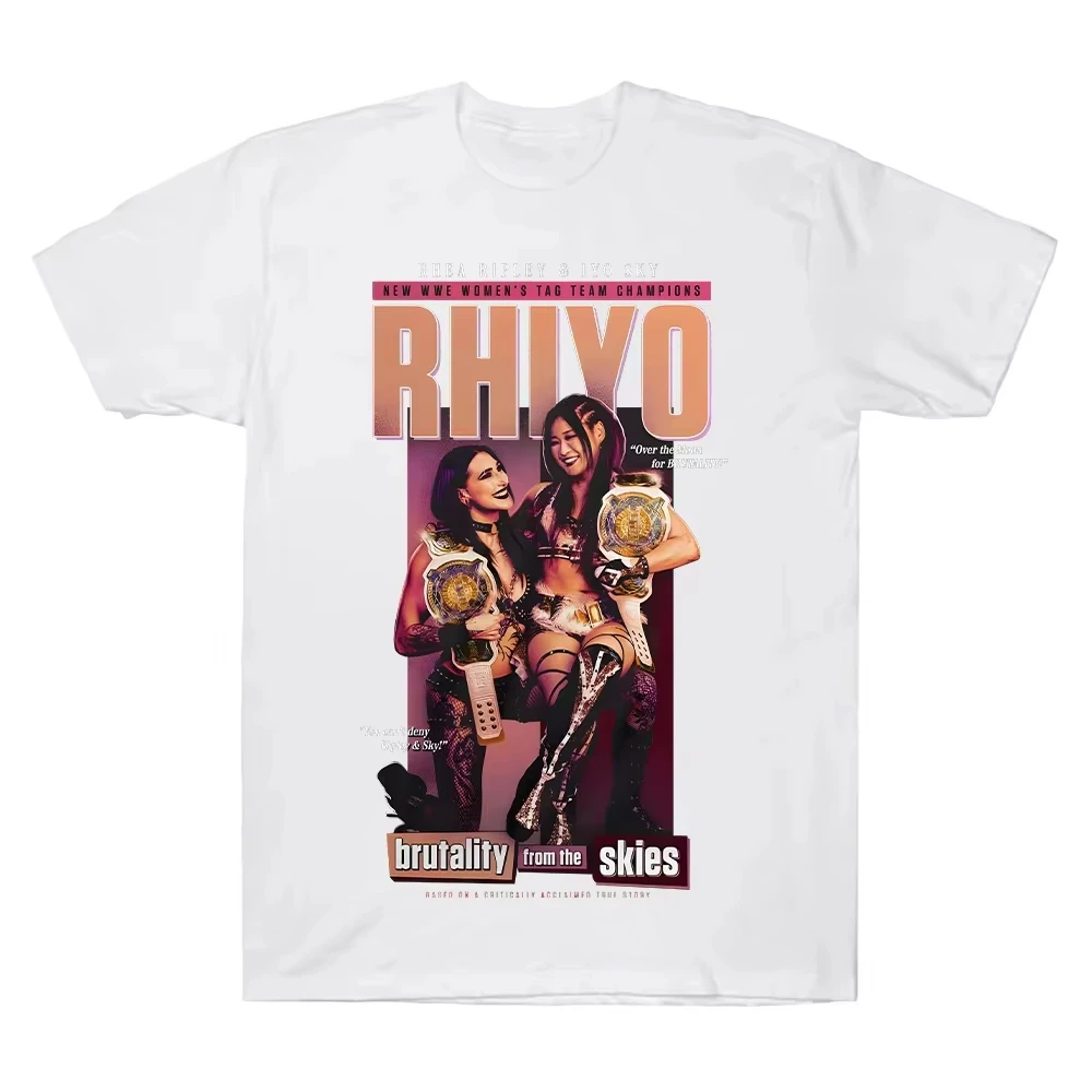 Camiseta Gráfica Rhea Ripley Y Iyo Sky Camiseta Unisex De Manga Corta Algodón Holgada Y2k Ropa De Calle De Verano Para Hombre