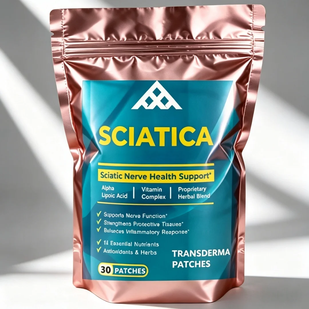 30 Parches Transdérmicos para el Alivio del Nervio Ciático con Ácido Alfa Lipoico, Acetil L-carnitina y Cúrcuma