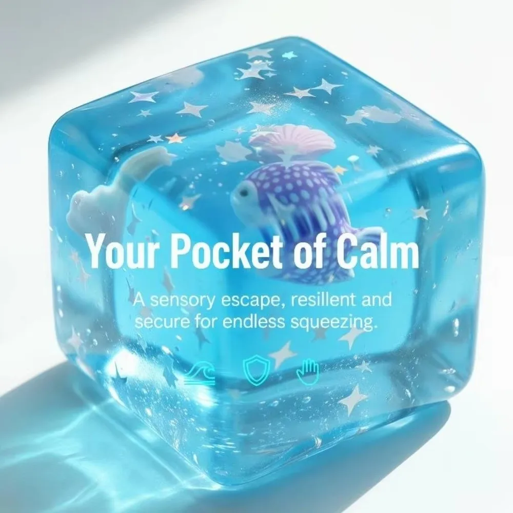 Pinch Slow Rebound Ocean Theme Squishy Slow Rising 3D Shape Ocean Fidget Marine Block Ocean Theme Slow Rebound