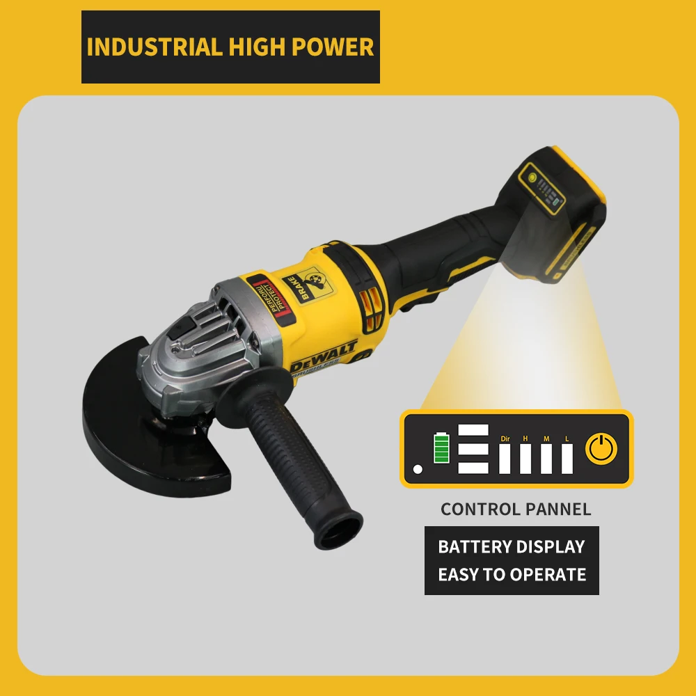 DEWALT DCG 100/125/150mm  Cordless Angle Grinder 20V Professional Power Tool Cutting Machine Rechargeable Brushless Portable