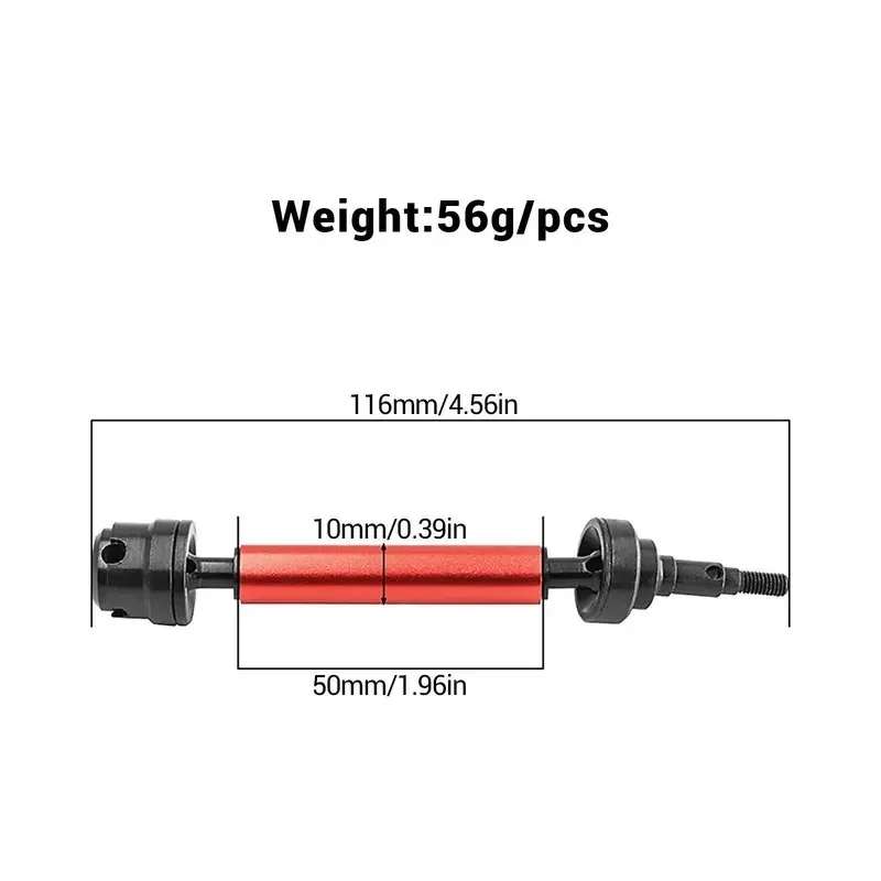 New Aluminium Alloy Rear RC Car Drive Shaft CVD Driveshaft for 1/10 ARRMA 2WD Goron Magic Snake 45 Upgrade Parts