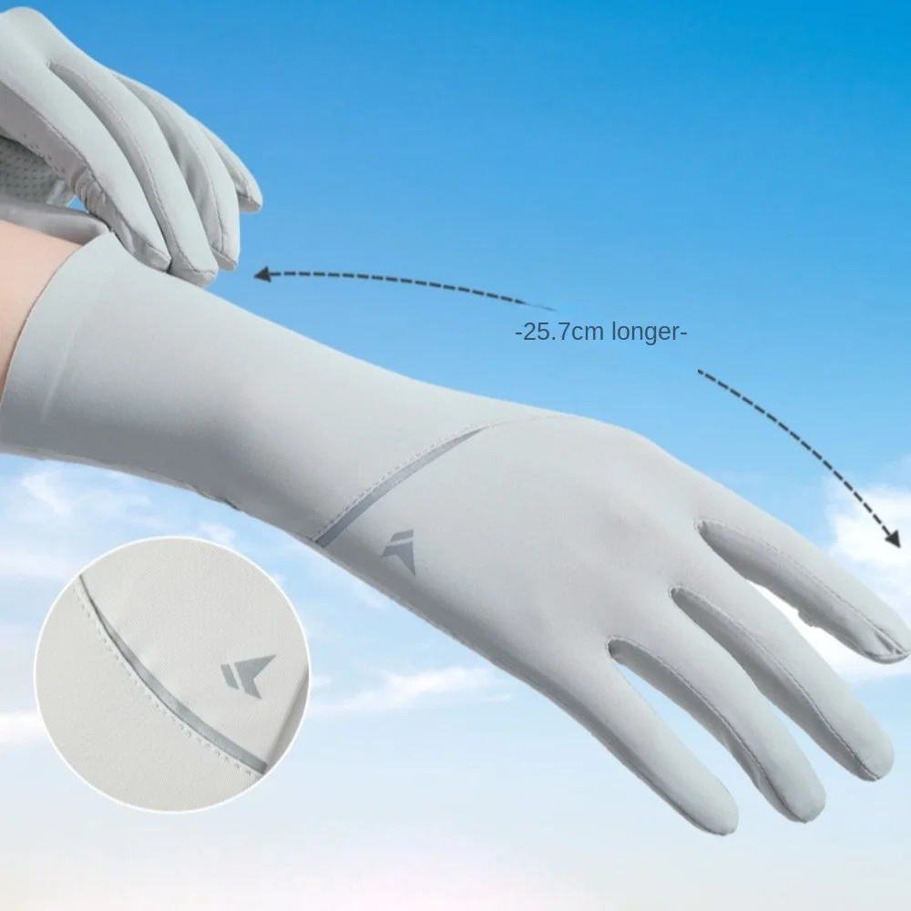 New Touch Screen Ice Silk Gloves Anti-UV Breathable Sunscreen Gloves Highly Elastic Non-slip Driving Mittens Unisex