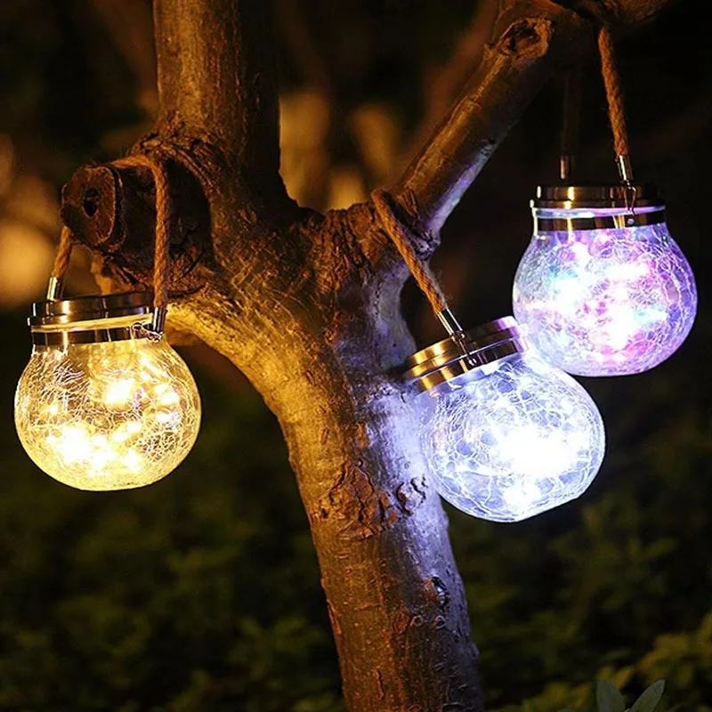 Luz Solar Led para exteriores, tarro de albañil, resistente al agua, para decoración de jardín, balcón, redondo/cuadrado, lámpara de iluminación