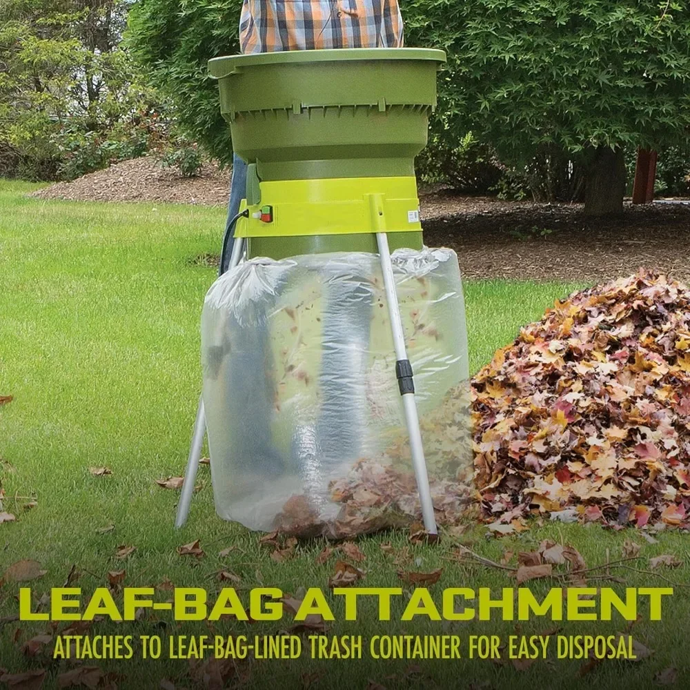 Electric Leaf Mulcher/Shredder 13-Amp 16:1 Reduction Ratio,8,000-RPM, Mulch Up To 55-Gallons Per Minute, Adjustable Control Dial