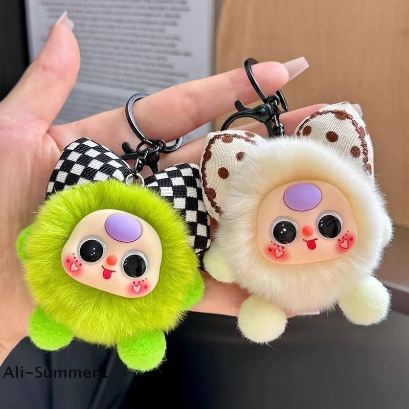 【E】Cartoon bonito boneca de pelúcia chaveiro requintado macio recheado pingente encantos saco pendurado decoração meninas presente