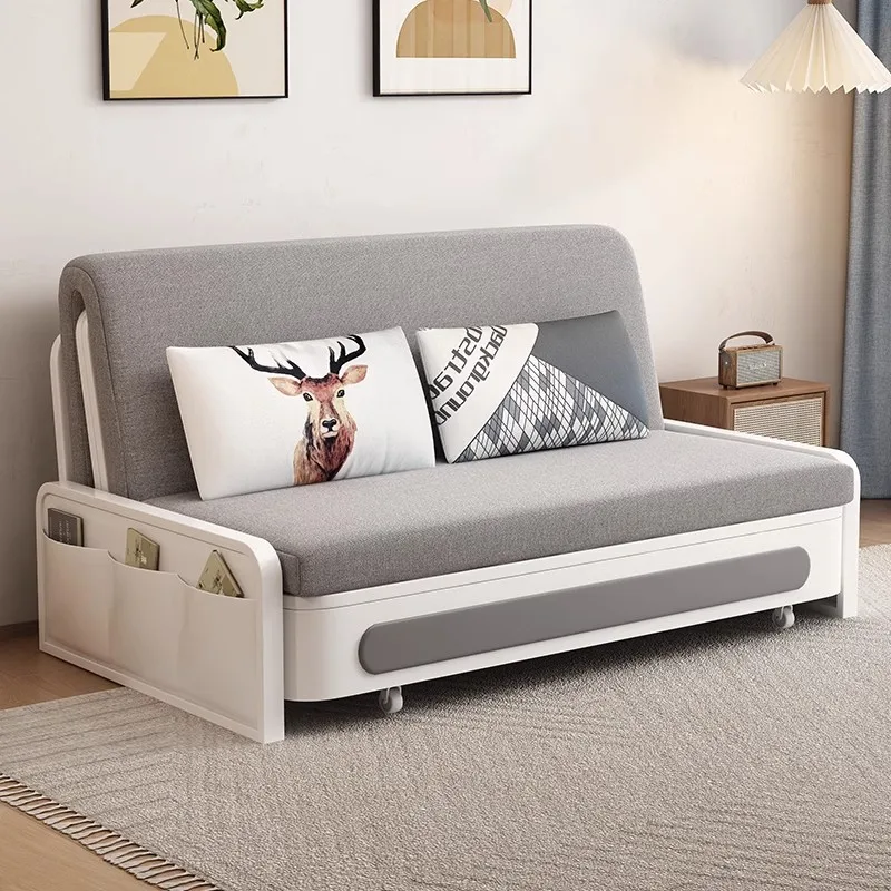 Foldable armless sofa bed single dual-purpose small apartment living room balcony pull-out multi-functional sitting and lying