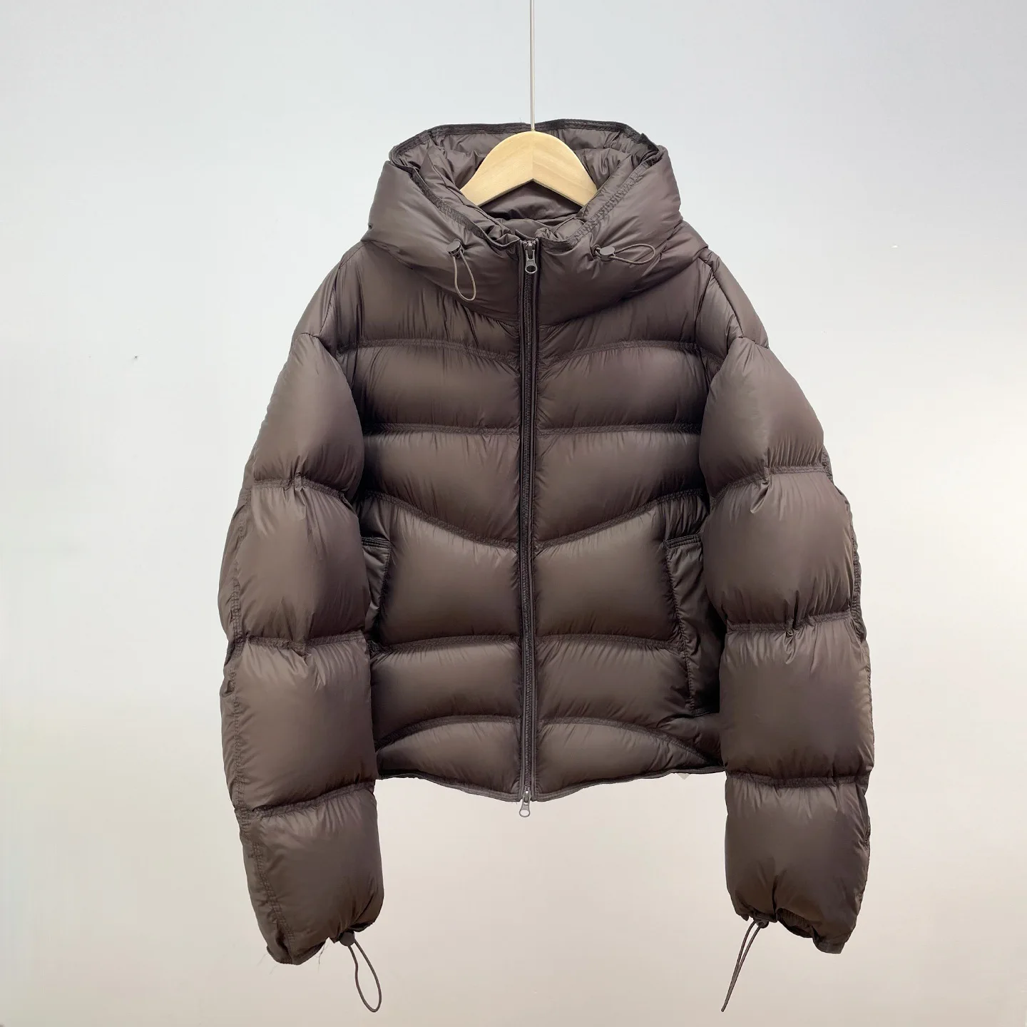 2026 겨울 신상 90% 화이트 덕 다운 재킷 푸프 웨이브 후드 다운 파카 여성용 루즈핏 다용도 코트 경량 퀼팅 재킷