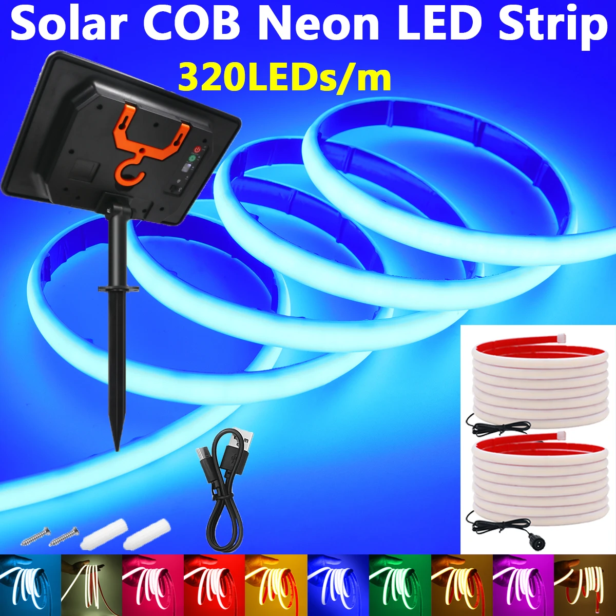 fita-de-luz-led-neon-cob-solar-24v-320-leds-m-ip68-a-prova-d'Agua-quente-branca-azul-rosa-amarela-roxa-vermelha-flexivel-para-decoracao-interna-e-externa
