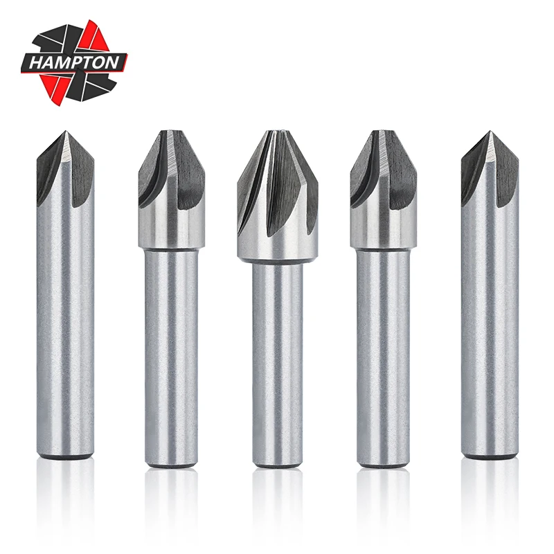 HAMPTON HSS Steel Chamfering Cutter 4/6/8/10/12/14/18mm 60/90 Degrees Countersink Drill Bit,Metal Chamfering Drill,Hole Cutter