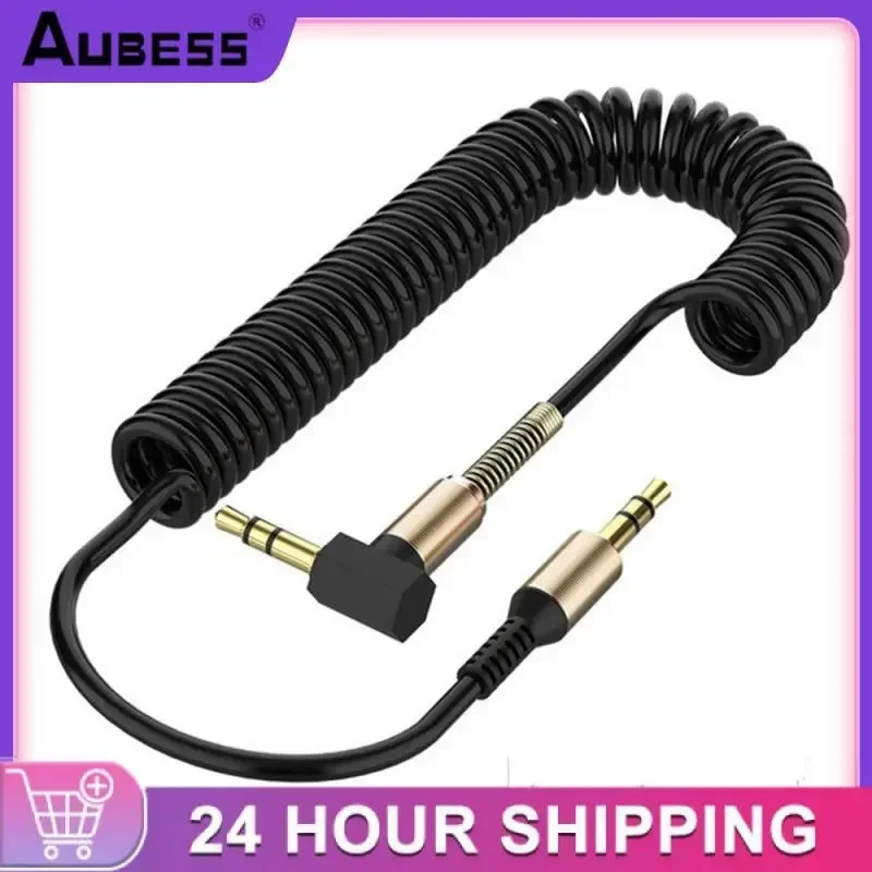 Audio Line 1.8 Meters Spring Easy To Use Universal Compatibility Excellent Audio Quality High Quality Auxiliary Cable 4 Colors