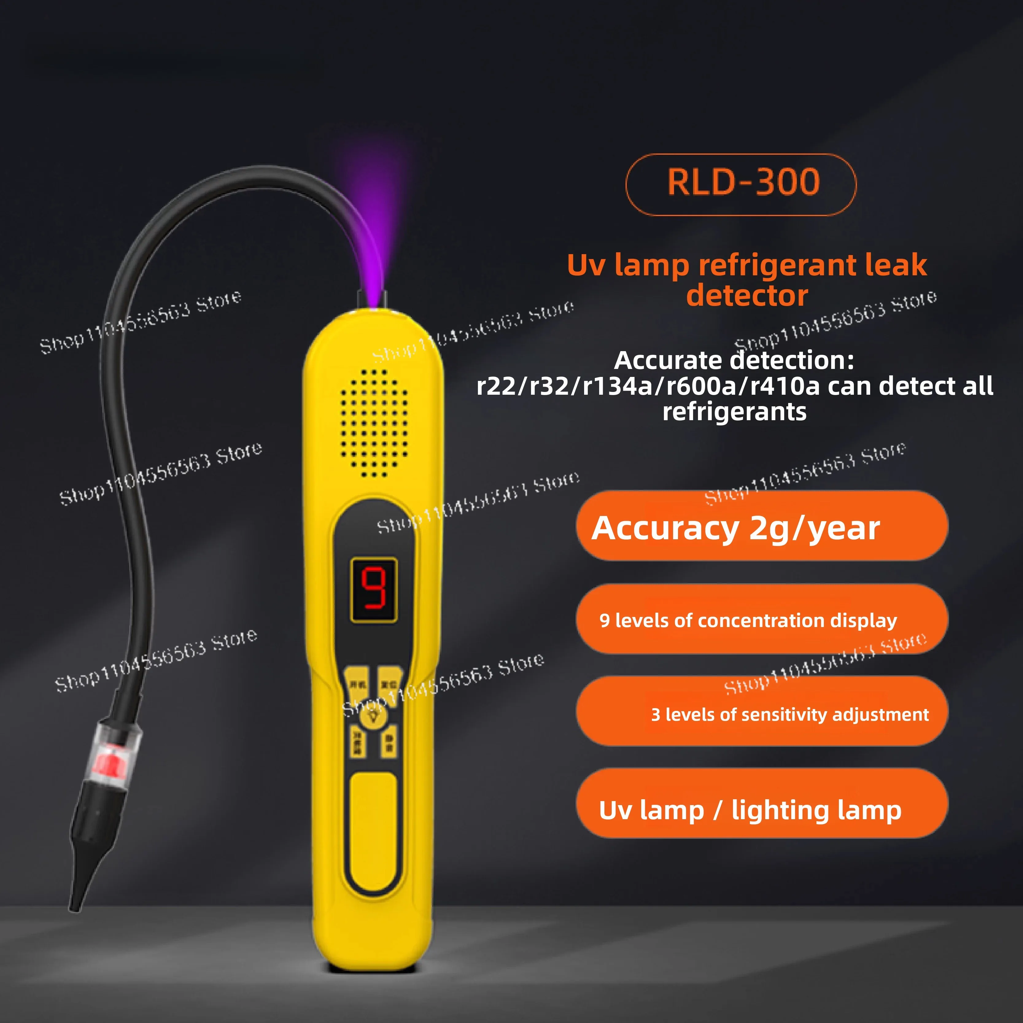 Detector de Fugas de Refrigerante RLD-100 300 600 para R32, Aire Acondicionado Automotriz, Refrigerador, HVAC, Probador de Gas Halógeno con Sensor
