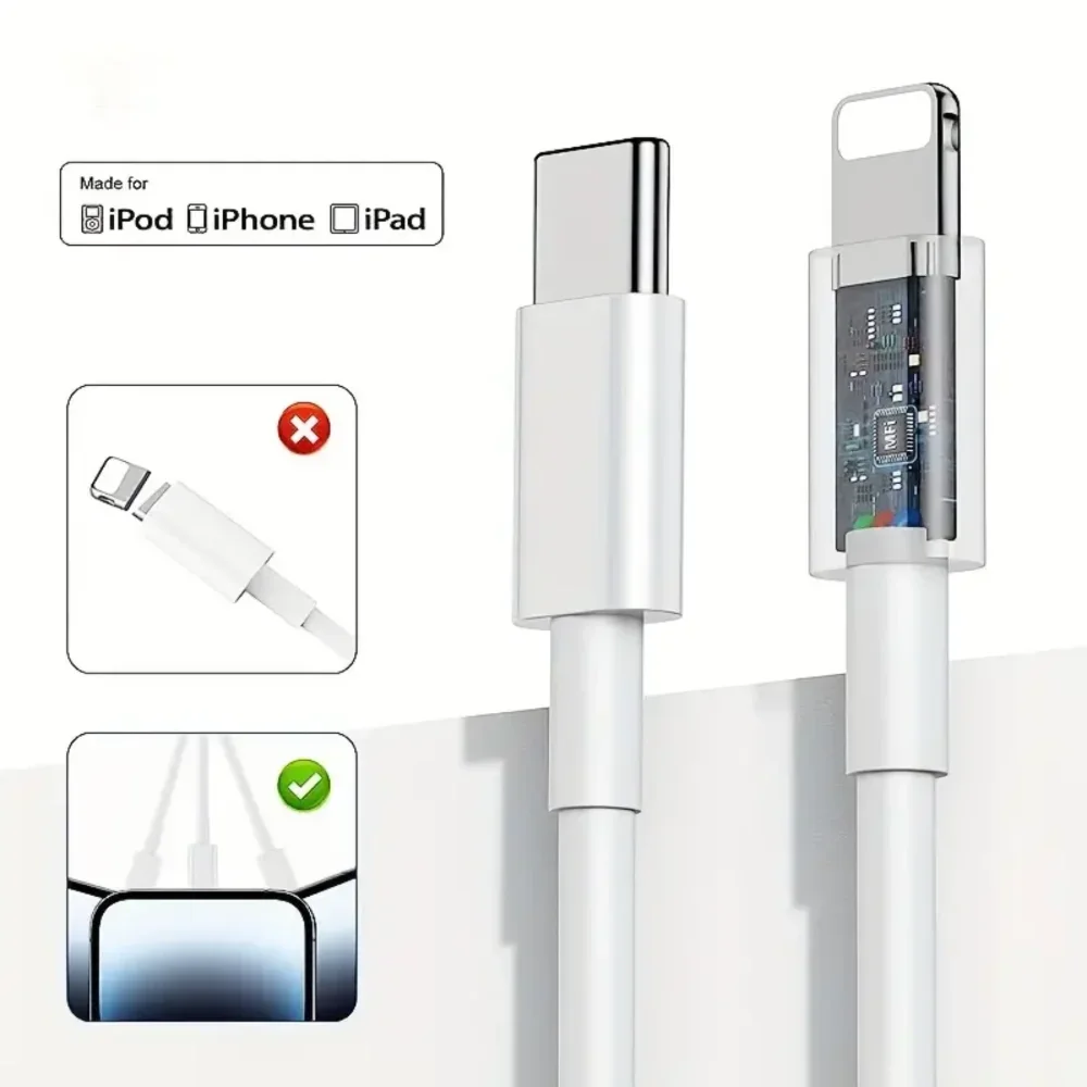 2 حزمة-20 واط مجموعة شاحن سريع PD شاحن مع 3.3ft/1 متر USB C إلى كابل الإضاءة مجموعة شحن سريع آيفون 14/13/12/11 برو ماكس