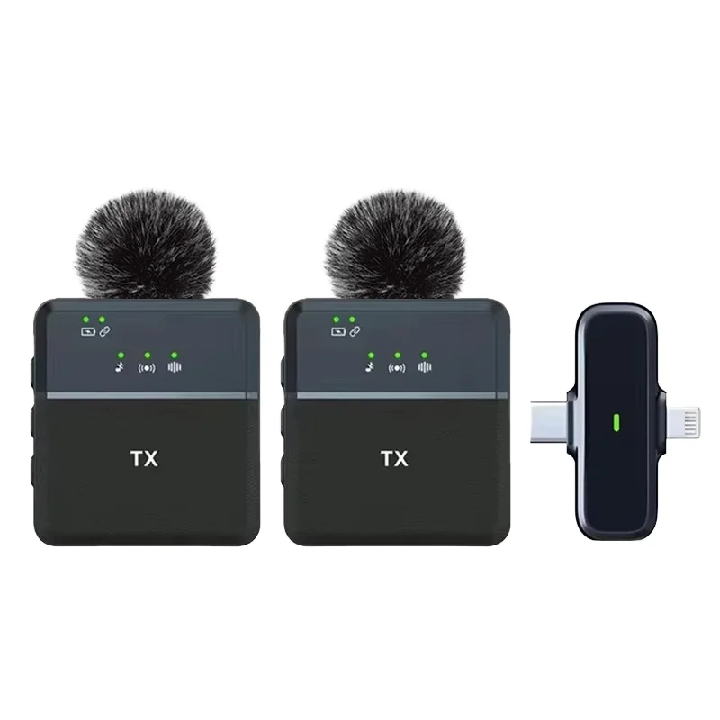 

SX31 Mini 3-in-1 Professional Wireless Rechargeable Lavalier Microphone Long Worktime SX32 Noise Cancelling Collar Mic Type C