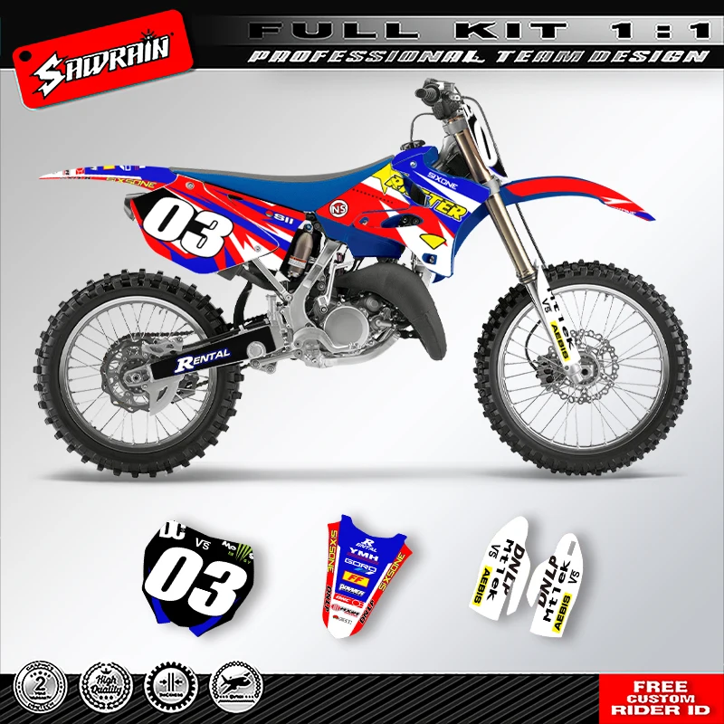 

Наклейка на мотоцикл Sawrain, набор наклеек с графикой команды для YAMAHA YZ125-250 2002 2003 2004 2005 2006-2014 010