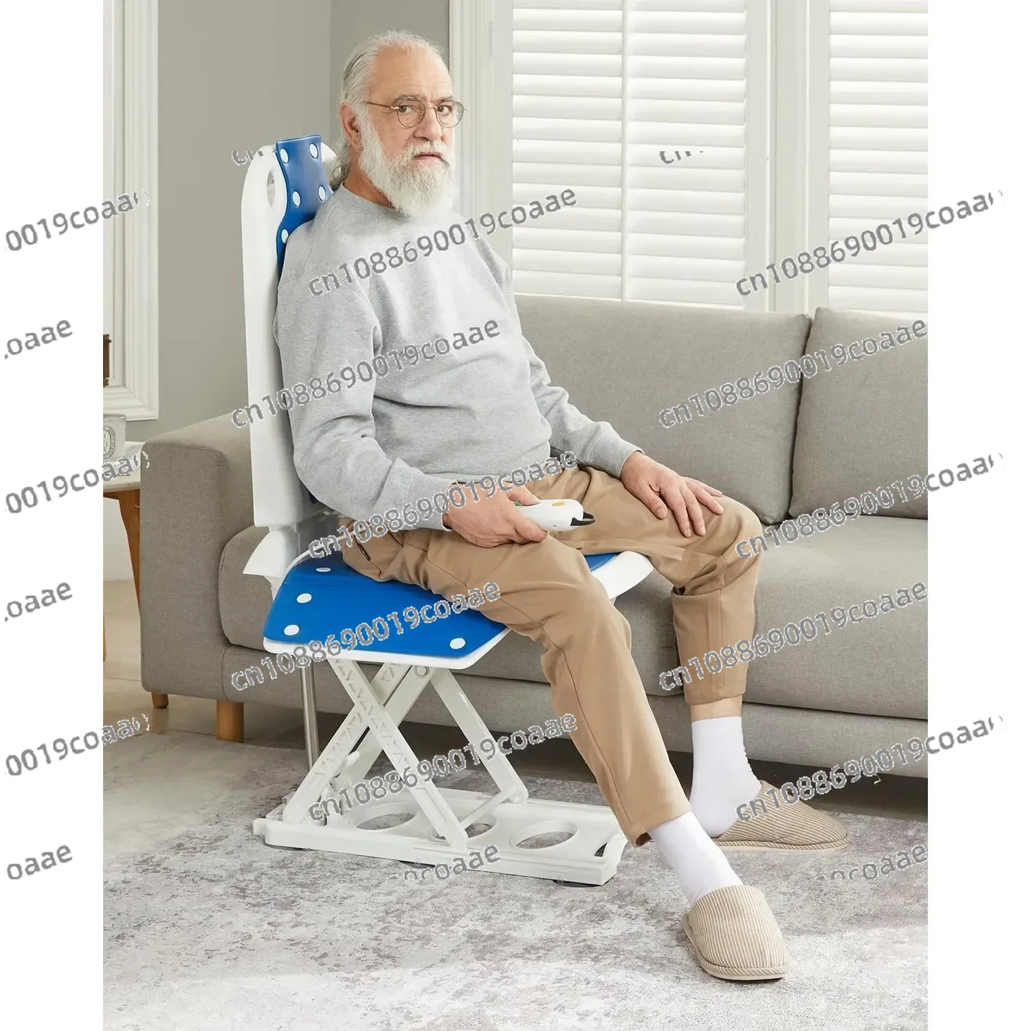 Electric Chair Lift, Get Up from Floor, Floor Lift, Can be Raised to 20” Help You Stand Up Again, Item Weight 30 LBS,Blue