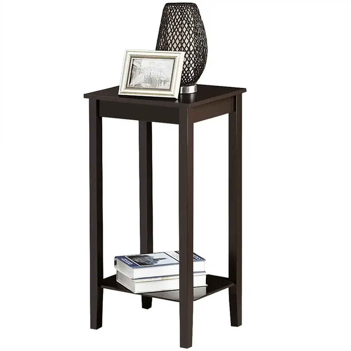 Modern End Table for Living Room, Dark Coffee