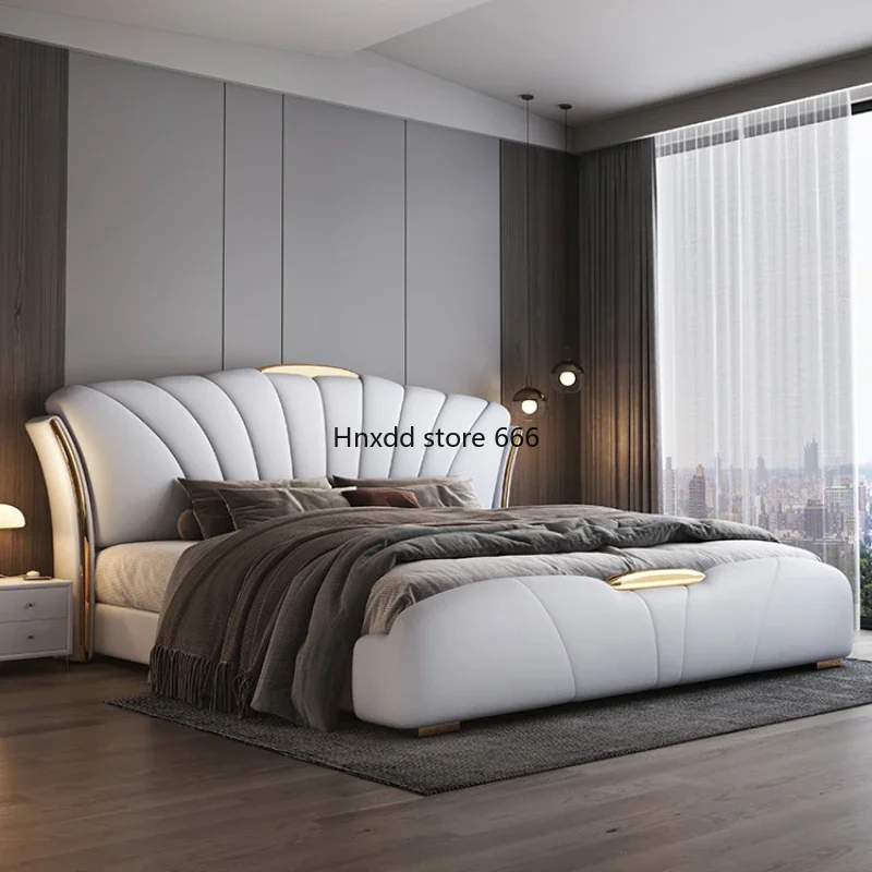 

Элегантная двуспальная кровать King Size, дом, современная роскошная кожаная одеяльная кровать, вилла, свадьба, Camas, супружеская мебель для дома