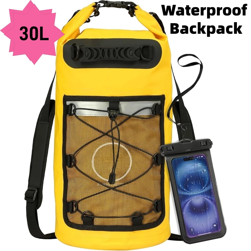 

Swimming PVC Pack Dry Bag Backpack for Women Men 30L Waterproof Shoulder Kayak Trekking Drifting Rafting Surfing Boating Ba